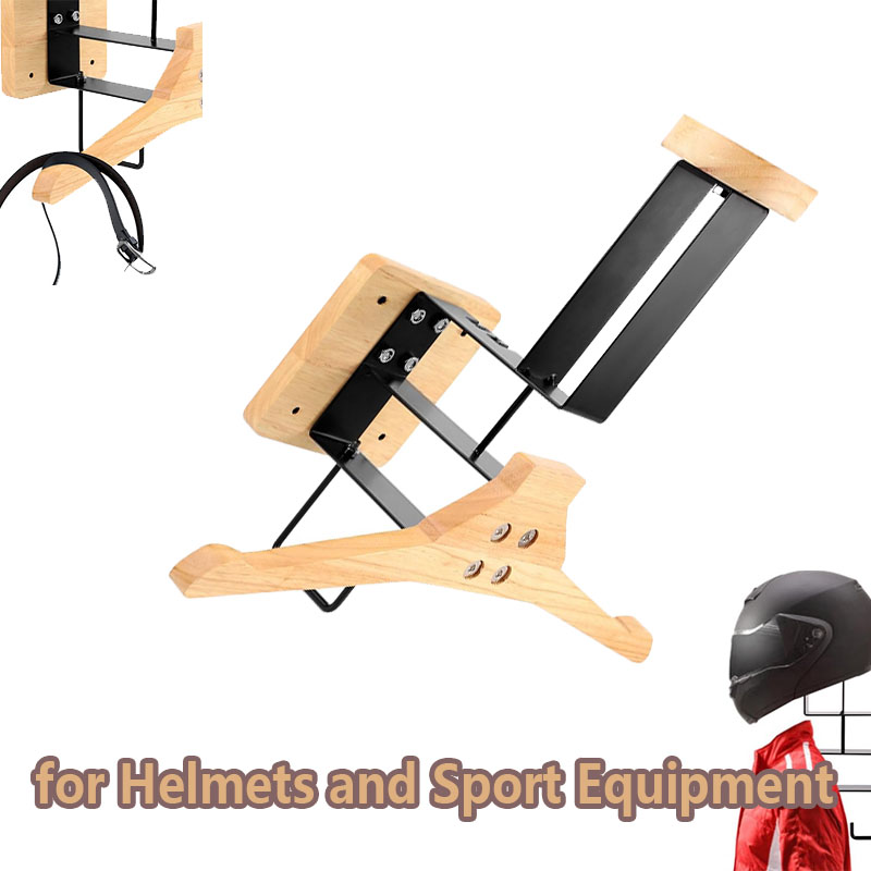 Wood Motorcycle Helmet Holder  - Sports Equipment Organizer Rack 评论和价格