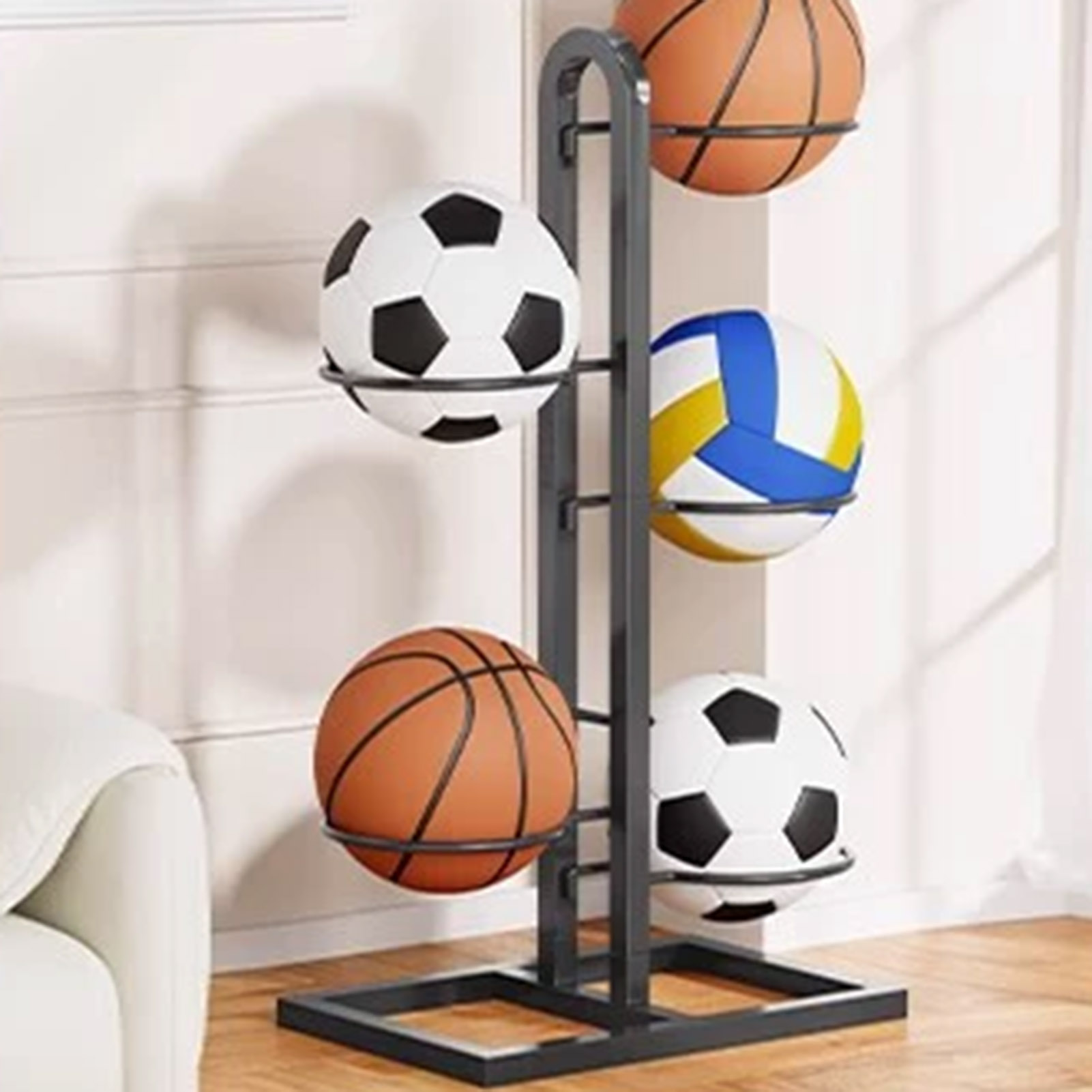 Foldable Basketball Rack Multi - Sports Equipment Organizer Rack 评论和价格