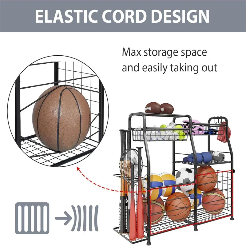 2026 Ball Storage Rack Garage  - Sports Equipment Organizer Rack 评论和价格